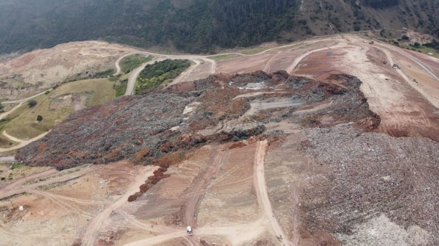 Vista aérea de un sitio de disposición final
